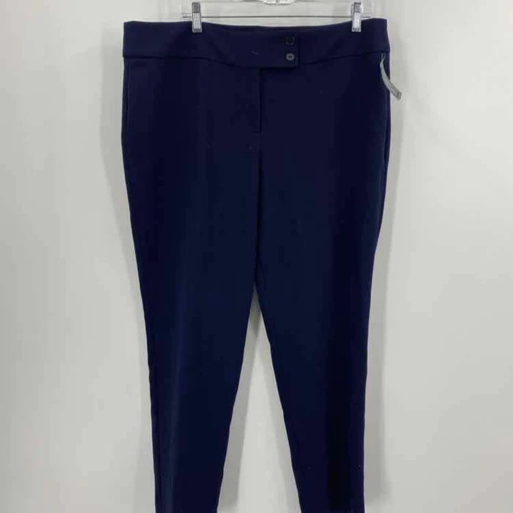 Talbots Size 16P Navy Blue Signature Flat Front Dress Pants Career Wear‎ Office